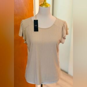 W5 Cream Ribbed Women's Top